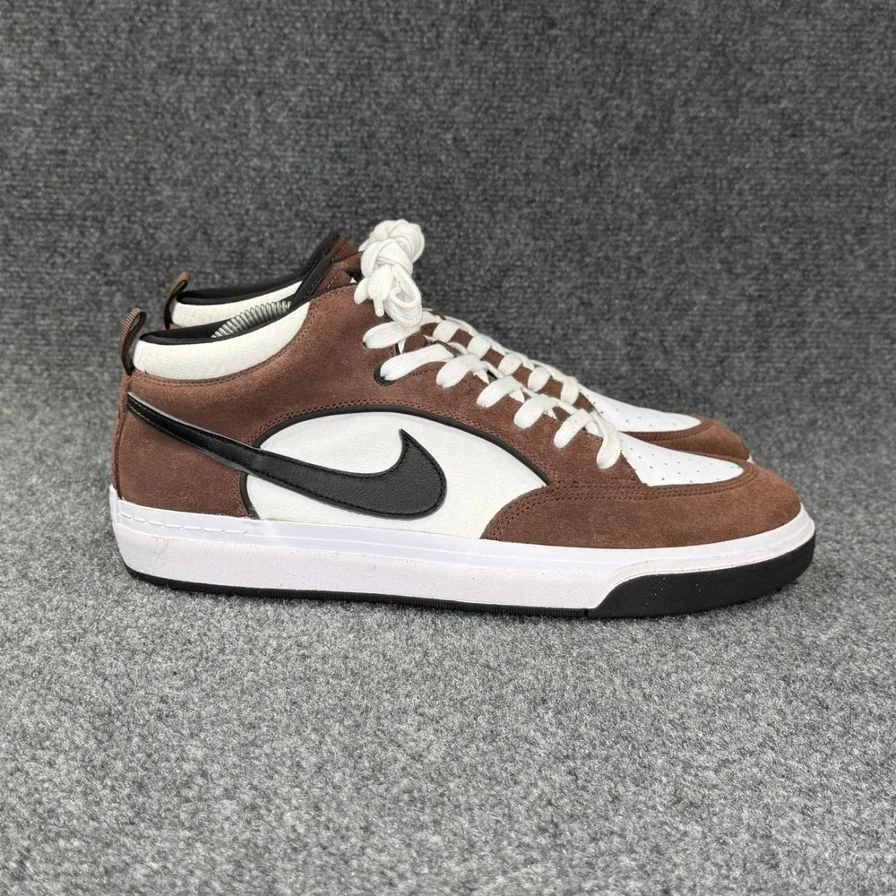 Nike SB React Leo Baker Sneakers Men's 13 Light Chocolate White Brown Skate Shoe
